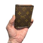 Louis Vuitton Monogram Canvas Porte-cartes Double Id Card Holder Wallet Brown