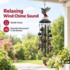 Large Hummingbird Wind Chimes Outdoor Garden Decor Black Aluminum Tubes Hanging