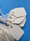 White Merchandise Price Tags W  String Retail Jewelry Strung Blank Large Small