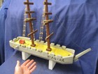 Vintage Handmade Folk Art Wooden Ship Boat Model  niagara  35  Long 