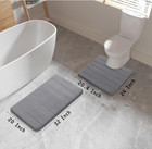 Memory Foam Bath Mat Set  2 Piece Soft Bathroom Rugs  31 5x19 8 24x20 4 U-shape