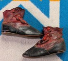 Antique Edwardian Baby Childs High Top Shoes Boots Leather Button Vintage 5 