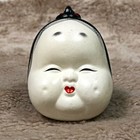 Japanese Clay Bell Dorei Okame Otafuku Noh Okimono Ornament Lucky Fortune Ok1