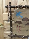 Vintage Southwestern Leather Wall Art Petroglyph Style Lodge Cabin Decor 