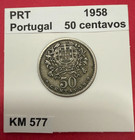 1958 Portugal 50 Centavos Coin km  577  Circulated  Actual Coin