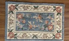 100  Wool Hand Hooked Rug  Blue  Cream  Salmon 22    By 32   