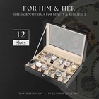 12 Slots Pu Leather Wrist Watch Display Box Storage Holder Organizer Case