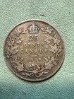 1918 Canada Silver 25 Cents Coin Vg 25c Canadian Circulated Very Good Condition