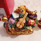 Fitz And Floyd Florentine Santa Claus Sleigh Salt And Pepper Shakers Christmas