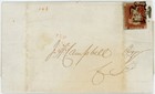 Penny Red Imperf Black Plate 1b Ig 4 Margins   on Letter To Campbell Cv   750