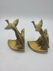 Vintage Pheasant Game Bird Bookends Pm Craftsman Brass Flying Birds 1970 s
