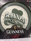 Guinness-branded Wall Clock With A Shamrock Design 