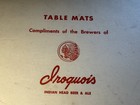 Vintage 1950 s Table Mats W envelope Iroquois Beer   Ale Indian Head Buffalo Ny