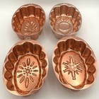 Vtg Oval Copper Molds Complete Seasonal Set Jello Cake Wall Decor 8 25 X5 5 Inch