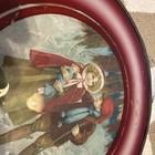 Vintage Flue Cover Boy And Girl In Woods 9-1 2 Inch Burgundy   White