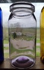Columbia  Qt   Fruit Jar - Sun Colored   4 Bottom  Clean  Nice  Ground Lip