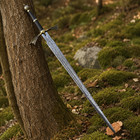 Dark Sister Sword Replica 44  Damascus Steel Fantasy Dragon Wall Display