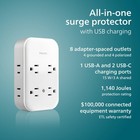 Philips All-in-one Surge Tap With Usb  4 Grounded   4 Polarized Outlets  2 Usb-c