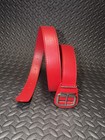 Leather Baseball Belt Matte Red Adult Waist Size 30-42 Brand New