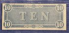 1864 Confederate States Of America  10 Ten Dollars Unc - Civil War Note