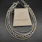 David Yurman Madison Multi Row Necklace 29mm Sterling Silver W  18k Gold 18 