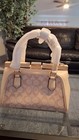 Coach Signature C Beige tan Logo Small Satchel Top Handle Zip Strap Gold