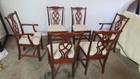 Solid Mahogany Set Chippendale Dining Room Chairs