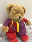 Vintage 1980s Eden 123 Teddy Bear Soft Toy Plush Usa  Ny Red Blue Stripes
