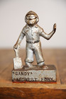 Antique Mining Miner Door Stop Cast Iron Industrial Figure Paper Weight Vintage