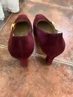Vintage St John Burgundy Suede Shoes Pumps Heels Size 7 5 B Made In Italy