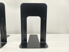 Vintage Metal Bookends Black Pair L Shaped Shelf Desktop Book Holder Supports