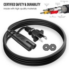2pcs 2ft 2prong To Iec C7 Figure 8 Computer Tv Speaker Short Ac Power Cord Cable