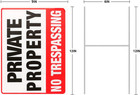 2 Pack Private Property No Trespassing Signs With Metal Wire H-stakes  12   X 9 