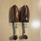 Wooden Shoe Trees Pair  Brown  Metal Adjustable Shank Mechanism For Shoes