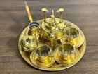 Brass Tray Turkish Coffee Maker Coffee Pot Sugar Bowl  Cup                