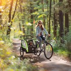Aosom Bike Trailer For Kids  3-in-1 Running Stroller  Jogging Cart  Green