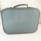 Vintage 1950 s Blue Suitcase Small Travel Hard Case Overnight Luggage 