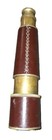 Vintage Brass Spyglass Telescope     Nautical Pirate Scope With Leather 18in
