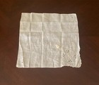 Vintage White Eyelet Embroidered Floral Handkerchief Hanky Madeira Wedding