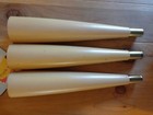 Vintage Table Legs Set Of 3 Beige Wood Brass Tips Screw In 12  Retro 60s 70s