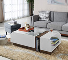Otway Modern 3-shelf White Coffee Table With Cabinet For Living Room