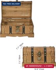 Vintage Wooden Treasure Chest Decorative Box With Lock - 12   Brown