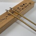 Japanese Tea Ceremony Kazari Hibashi  Ash Chopsticks Pure Silver Paulownia Fruit
