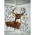 Handmade Buck Deer Cross Stitch Finished Needlepoint Wildlife Cabin Decor 17x11