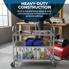 Commercial Stainless Steel 38 x20   3 Shelf Utility Kitchen Metal Cart On Wheels