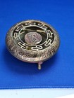 Vintage Asian Brass Ashtray Incense Burner Footed Oriental Mid Century Korean 