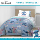 Disney Lilo And Stitch Twin Comforter Set 5 Piece Kids Cartoon  Blue