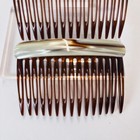 Vtg French Handmade Marbled Lucite Hair Combs - 3x2     - 1970s - Made In France