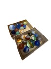 Vintage Glass Marbles Lot 24 Including 3 Shooters Swirl Cat Eye Collectible Toy