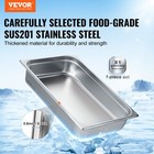 Vevor Full Size Hotel Pan Steam Table Pan Stainless Steel 4  Deep